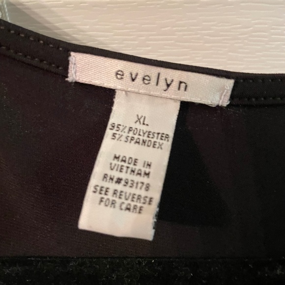 XL Evelyn Dress Black With White Design Wrap Short Sleeve Mid Length - Picture 5 of 6